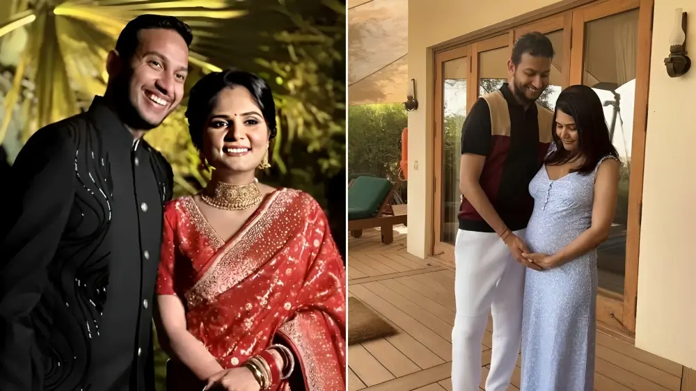 ritesh agarwal with his wife Geetansha Sood
